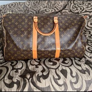 Vintage Authentic Louis Vuitton Keepall 55 Duffle Bag
